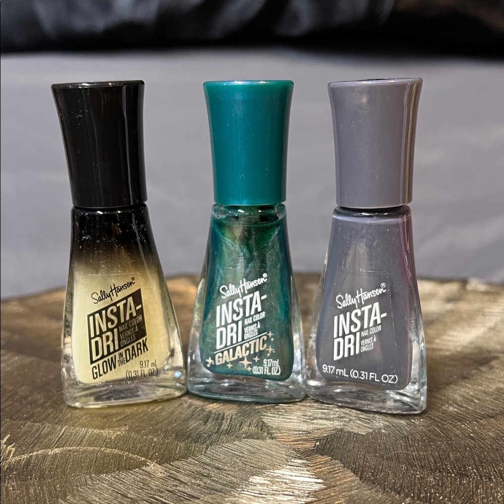 Sally Hansen Insta-Dri Nail Polish Trio - Gold, Teal, Gray